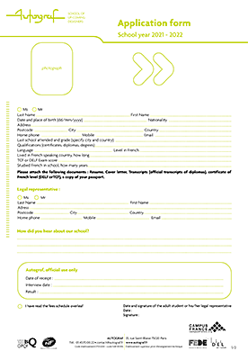 Application form