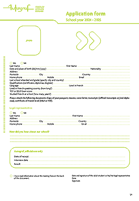 Application form