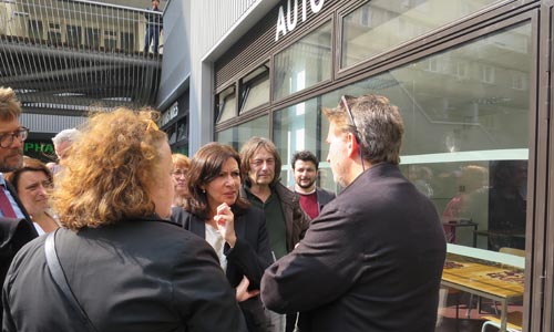 Mrs. Hidalgo and Mrs. Calandra visiting Autograf and the Saint-Blaise neighbourghood
