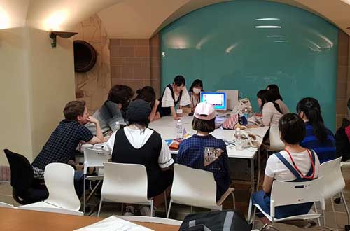 Pictures from the first workshop day in Japan, 2018.